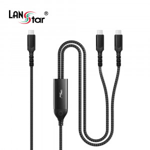 라인업시스템 LANStar 140W C to C타입 2 in 1 듀얼 케이블 LS-UCC140