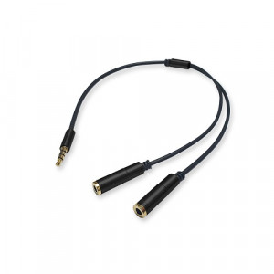 라인업시스템 LANSTAR LS-S2B 3.5mm 4극 to 3.5mm 스테레오 이어폰 공유 케이블 0.34m