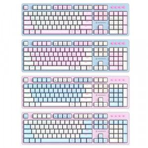 마이크로닉스 MANIC EX580 광축 크리스탈 게이밍 키보드 (파스텔블루, 핑크)