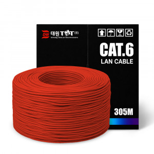 대원TMT CAT.6 UTP 랜케이블 박스  레드 305m