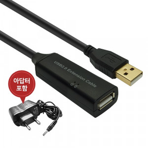 대원TMT USB 2.0 유전원 리피터 연장 케이블 5m DW-USBEP-05M