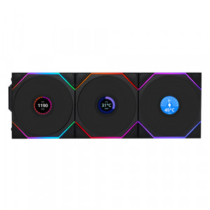 리안리 UNI FAN TL Wireless LCD 120 리버스 (3팩, 블랙)