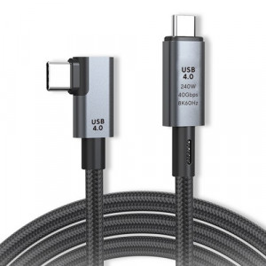 엠비에프 썬더볼트4 40Gbps Type C to C 240W ㄱ자형 케이블 MBF-U40R-15 1.5m
