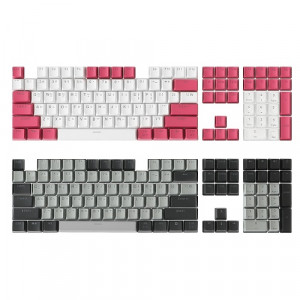 포트리스 플레이기어 PBT 한글 더블샷 키캡 108키  마젠타 화이트