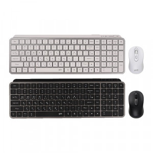지클릭커 OFFICEPRO WMK225 무선 키보드 마우스 세트  화이트