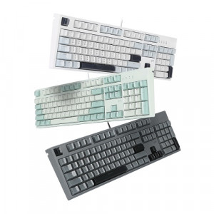 지클릭커 슈퍼히어로 브이옵틱 V104 LED 기계식 글래스큐브  화이트마린